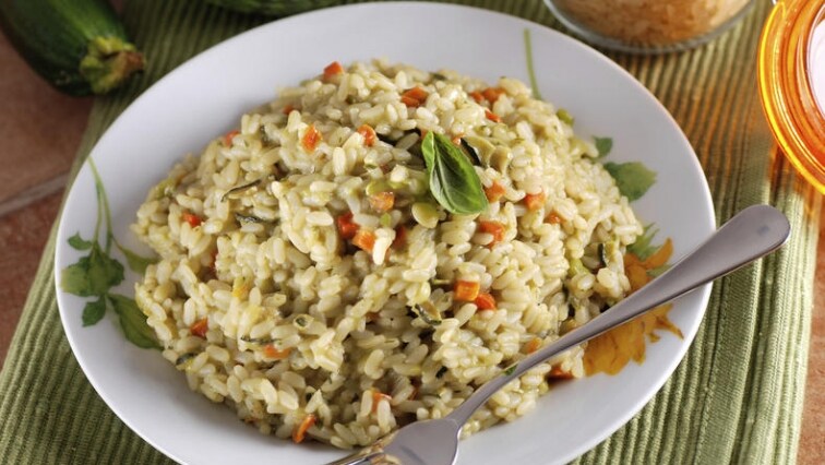 Rizoto s cuketou a lososem