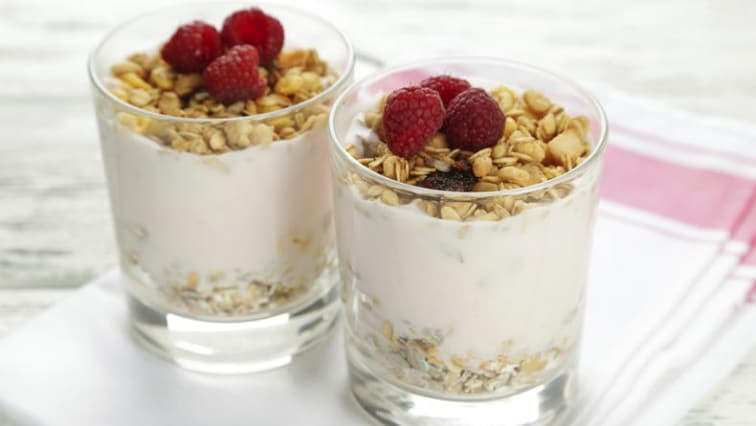 Tvarohový dezert s malinami