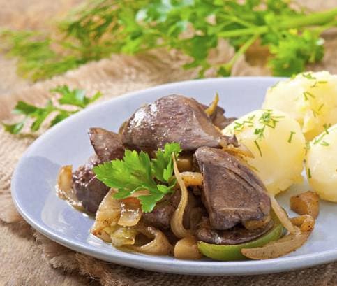 Telecí játra na víně