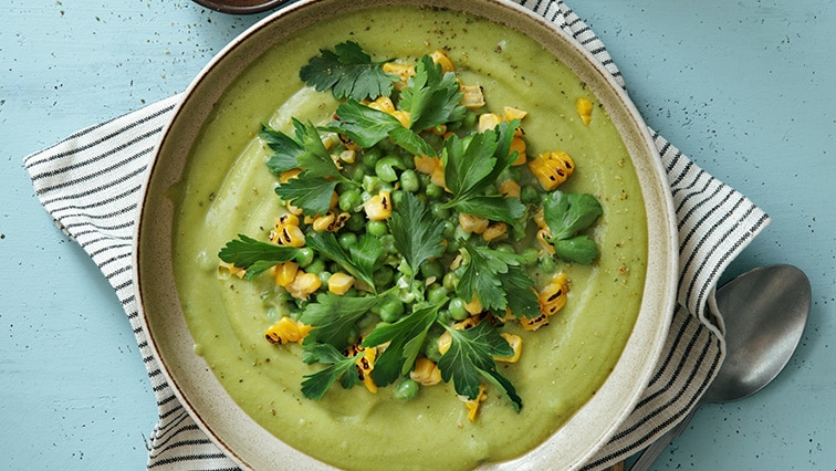 Krémová špenátová polévka s bramborem