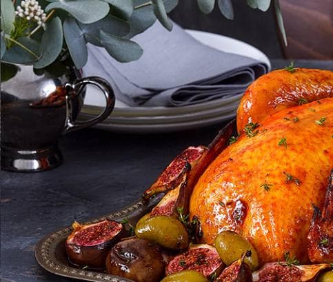 Pečené kuře na fících s ančovičkovým máslem 