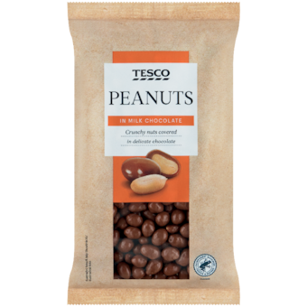 Tesco Arašídy loupané pražené v mléčné čokoládě**
