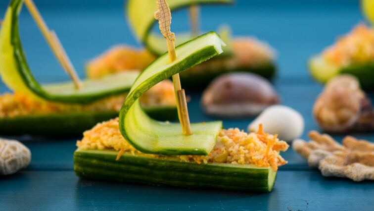 Uhorkové lodičky s kuskusom