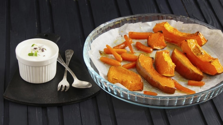 Pečená dýně se zakysanou smetanou