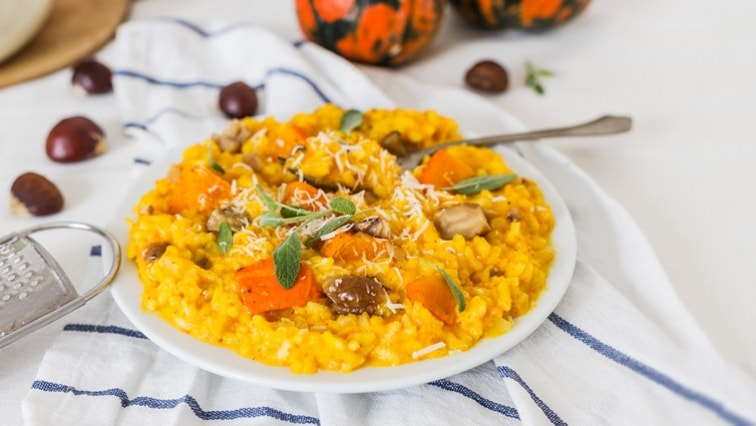 Tekvicové rizoto s gaštanmi