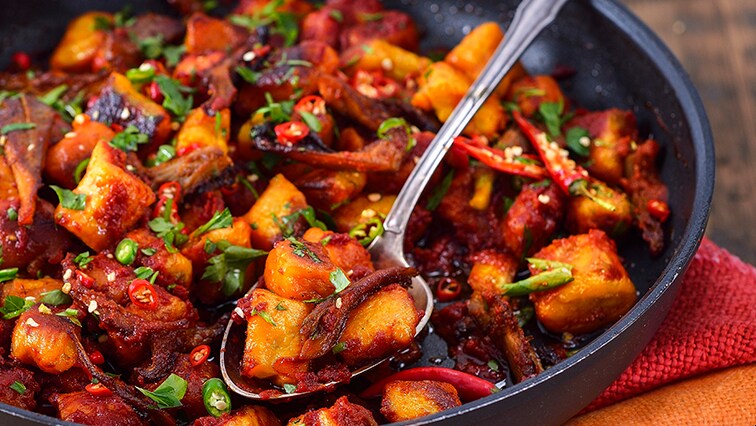 Gnocchi zo sladkých zemiakov s trhanou hlivou