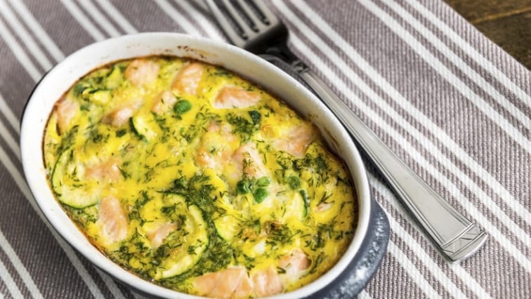 Zapečený losos s cuketou