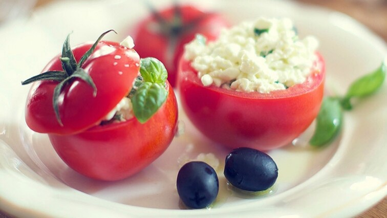 Paradajky plnené tvarohom a syrom