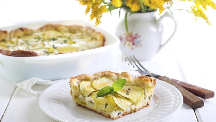 Cuketový koláč s tvarohem