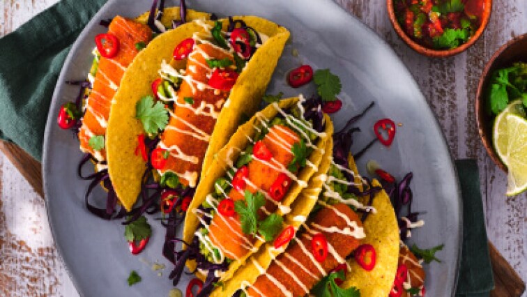 Tacos Tesco Plant Chef vegetáriánus rudacskákkal