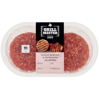 Tesco Grill Master Hovězí burger s papričkou jalapeño
