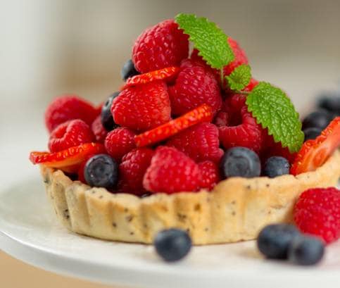 Mini košíčky s chia semiačkami a ovocím