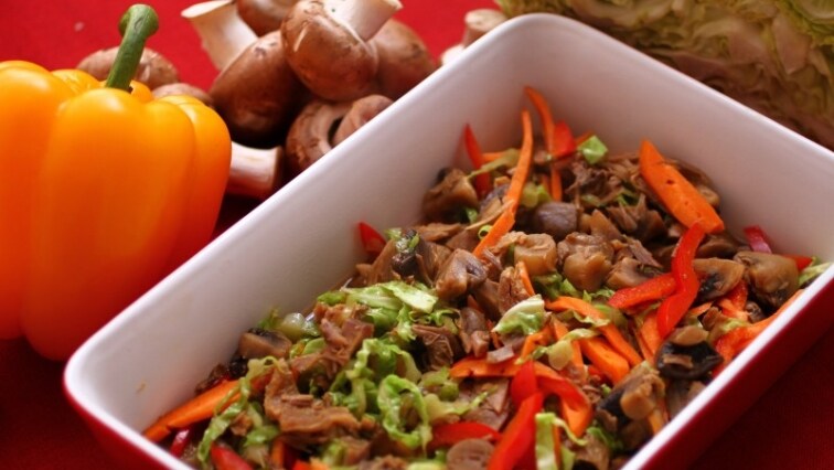 Gombás zöldséges zúza