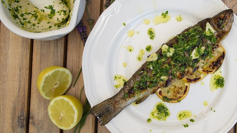 Grilovaný pstruh s gremolatou