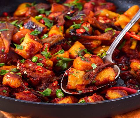 Gnocchi ze sladkých brambor s trhanou hlívou