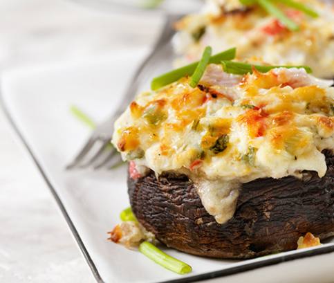 Plněné žampiony na víně