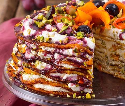 Tekvicová palacinková torta