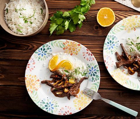 Hovädzie na pomarančoch