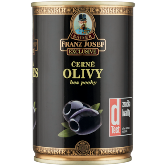 Franz Josef Kaiser Exclusive Čierne olivy bez kôstky v slanom náleve