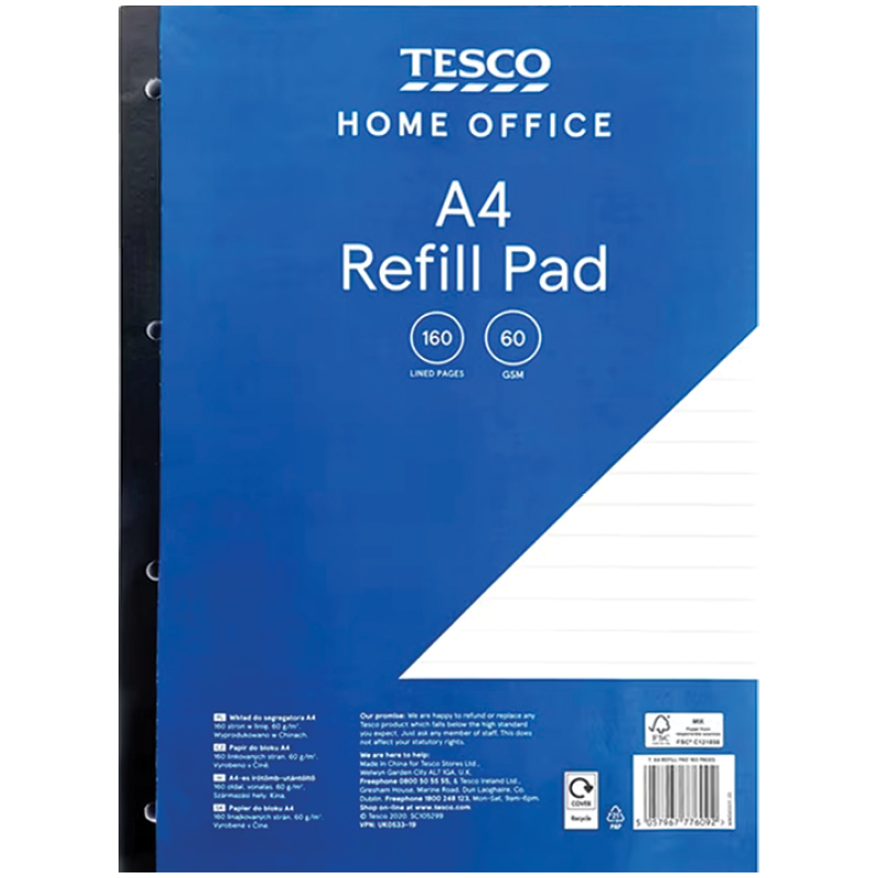 Tesco Náhradná Náplň Do Krúžkového Bloku