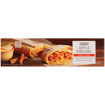 Tesco Jemné pečivo z lístkového cesta s jablkovo-škoricovou náplňou