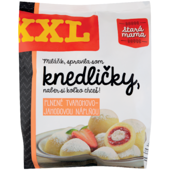 Stará mama Knedličky plnené tvarohom a jahodovou náplňou XXL