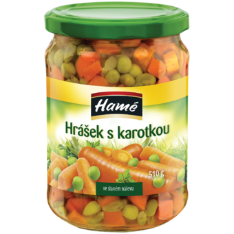Hamé Hrášok s karotkou v slanom náleve