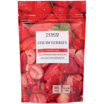 Tesco Lyofilizované plátky jahôd