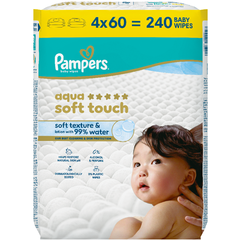 Pampers Aqua Soft Touch Baby Nedves Törlőkendő