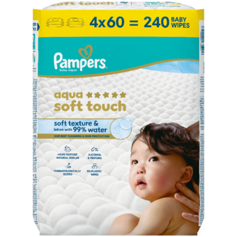 Pampers Aqua Soft Touch Baby nedves törlőkendő
