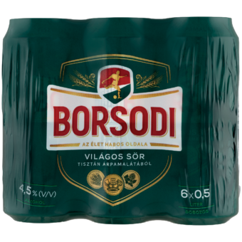 Borsodi dobozos világos sör multipack