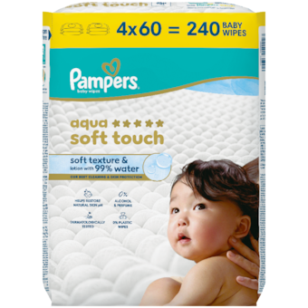 Pampers Aqua Soft Touch Baby nedves törlőkendő
