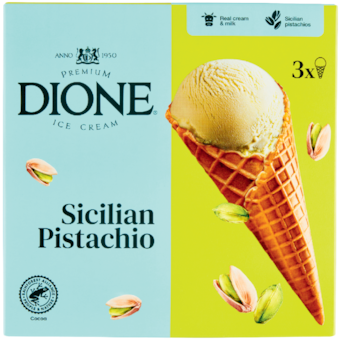 Dione tölcséres pisztáciás jégkrém multipack