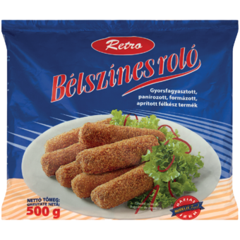 Retro gyorsfagyasztott, panírozott bélszínes roló