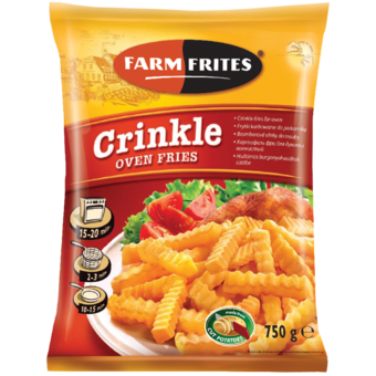 Farm Frites elősütött, gyorsfagyasztott félkész hullámos hasábburgonya**