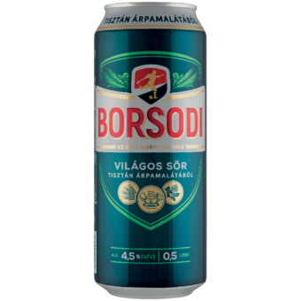 Borsodi dobozos világos sör