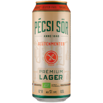 Pécsi Sör Prémium Lager gluténmentes minőségi világos biosör