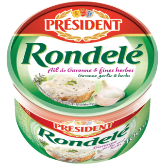 Président Rondelé fokhagymás-zöldfűszeres sajt