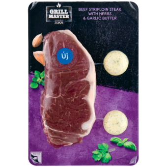 Grill Master szeletelt marha hátszín steak csont nélkül fokhagymás-fűszeres vajjal*