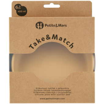 Petite&Mars Take&Match Intense Ochre szilikon tányér tapadókoronggal*