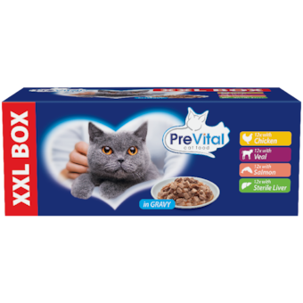 PreVital teljes értékű állateledel felnőtt macskák számára szószban