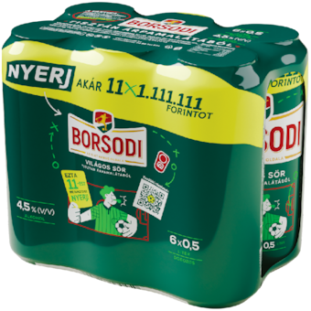 Borsodi dobozos világos sör multipack