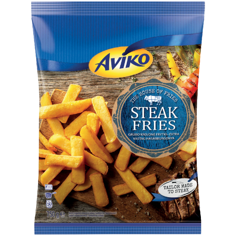 Aviko Steak Fries Elősütött és Gyorsfagyasztott, Extra Vastag Hasábburgonya