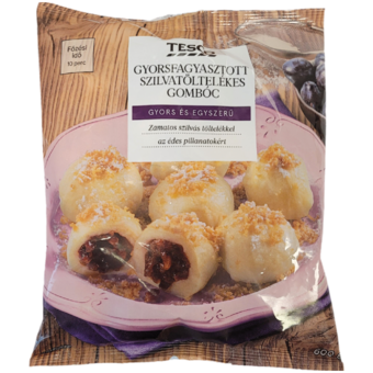 Tesco gyorsfagyasztott szilvatöltelékes gombóc