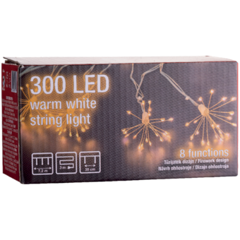 300 LED tűzijáték stílusú fényfüzér
