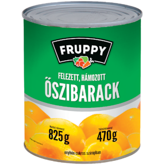 Helcom/Fruppy felezett, hámozott őszibarack befőtt