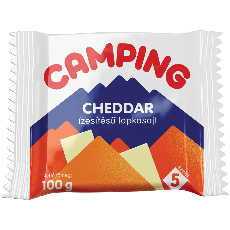Camping Cheddar ízesítésű Lapkasajt
