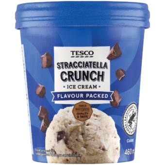 Tesco Stracciatella Crunch dobozos jégkrém*