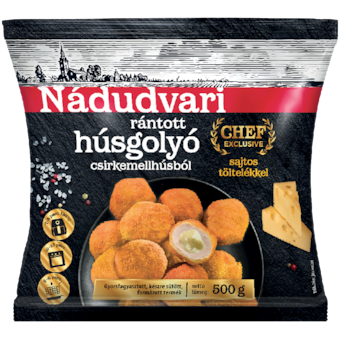 Nádudvari gyorsfagyasztott sajtos rántott húsgolyó
