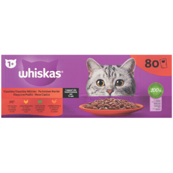 Whiskas 1+ Klasszikus Ételek teljes értékű nedves macskaeledel multipack